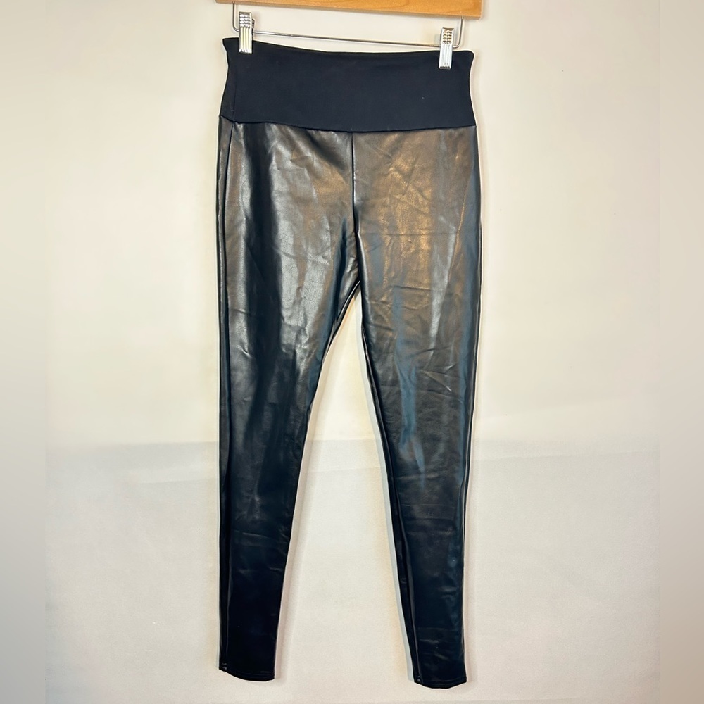 ASSETS by SPANX Women's All Over Faux Leather Leggings Black Medium